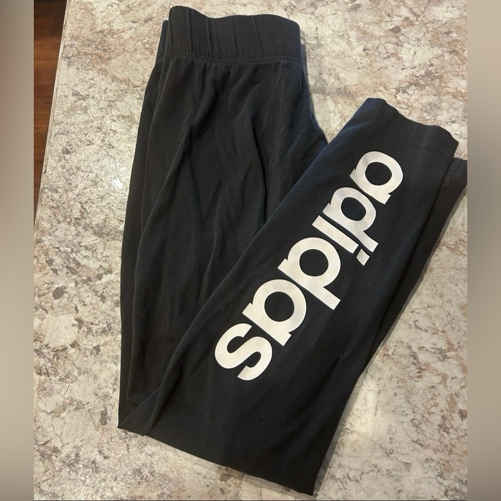 Women Adidas Leggings Size Small Black Cotton